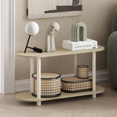 Table d'appoint ovale moderne à 2 niveaux