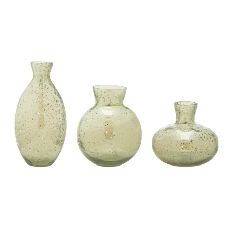 Vase en verre, Vert / Gris