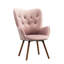 Chaise avec dossier en velours mauve, plateforme en bois massif, chaise d'appoint contemporaine avec pieds en bois-1430713945