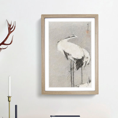 Two Cranes by Ito Jakuchu - Framed Print