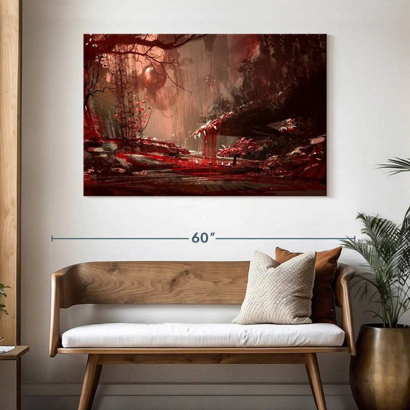 Kelan Blood Red Forest, 32" H x 48" W