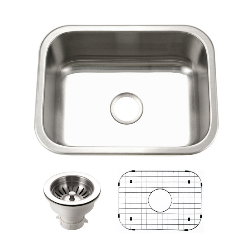 Évier de cuisine en acier inoxydable encastrable 9 po avec crépine et grille Houzer 23 po Houzer - MS-2309-C