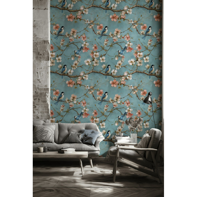 Papier peint floral Bluebird Blossom