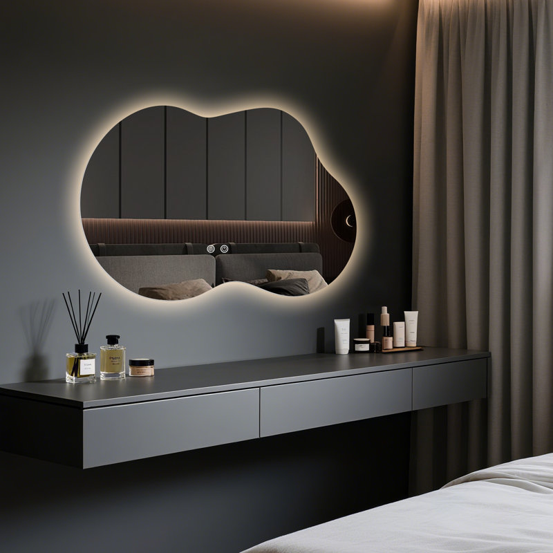 Asymmetrical LED Vanity Mirror with Backlight, 36" x 24"