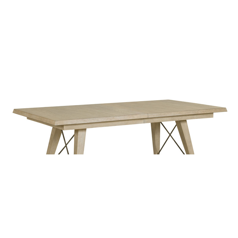 Transitional Clayton Extendable Oak Dining Table in Soft Gray