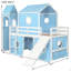 Lit mezzanine simple avec tente et tour rose Slide-130611578