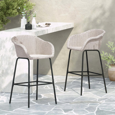 Tabouret de bar d'extérieur en osier
