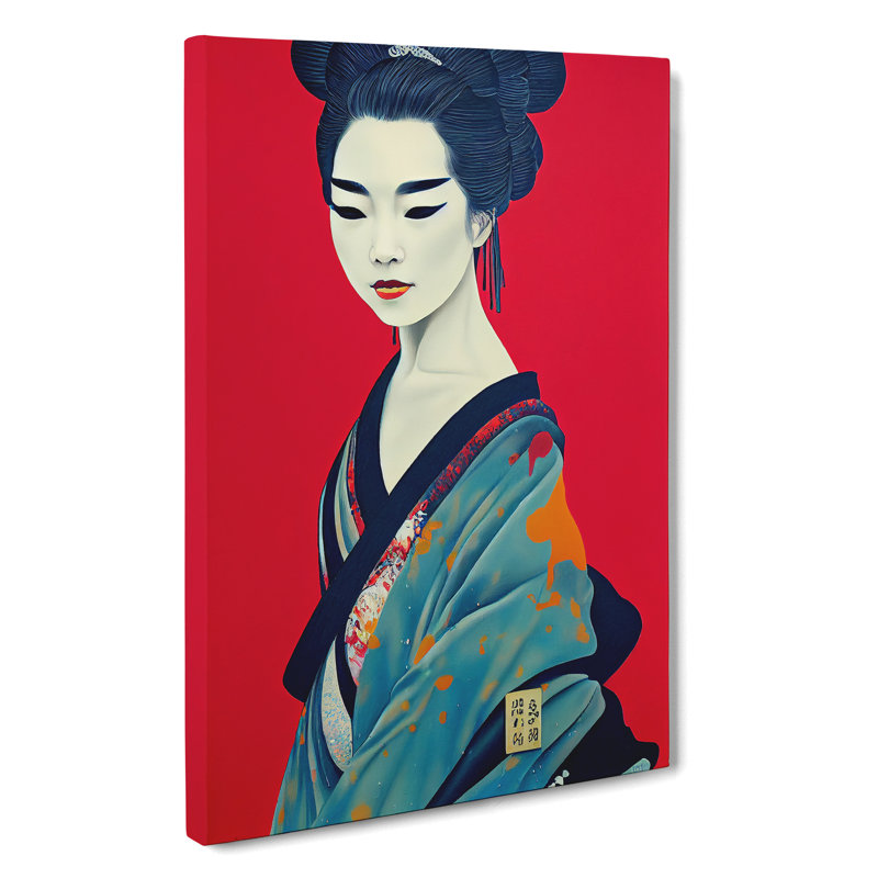 XC1022-1363X Charismatic Geisha - Wrapped Canvas Print, 76cm H x 50cm W x 3cm D