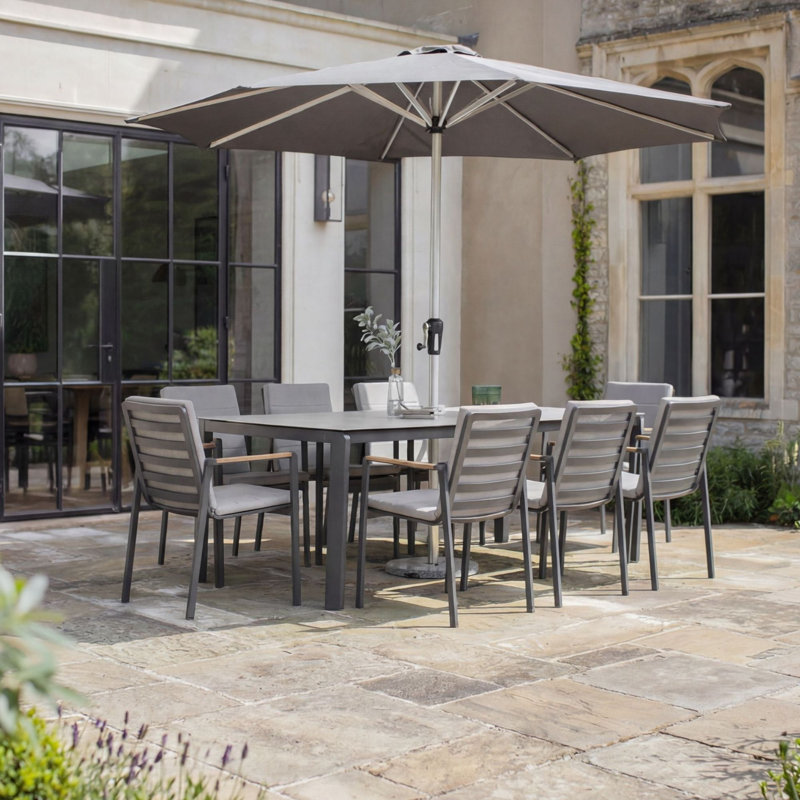 8 - Person Patio Dining Set with Rectangular Table , Cushions Included