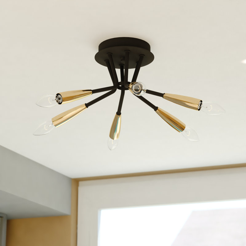 Plafonnier semi-encastré 6 lumières 16,25 po