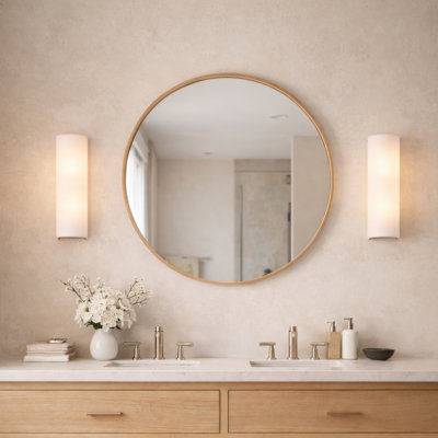 Patchwork 2-Light ADA Bathroom Vanity Light - Black/Satin Brass