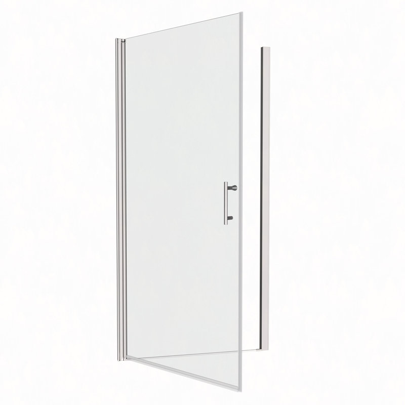 3/8"Adjustment,Universal Shower Door, Open Outside, With 1/4" Tempered Glass 24*72, Chrome