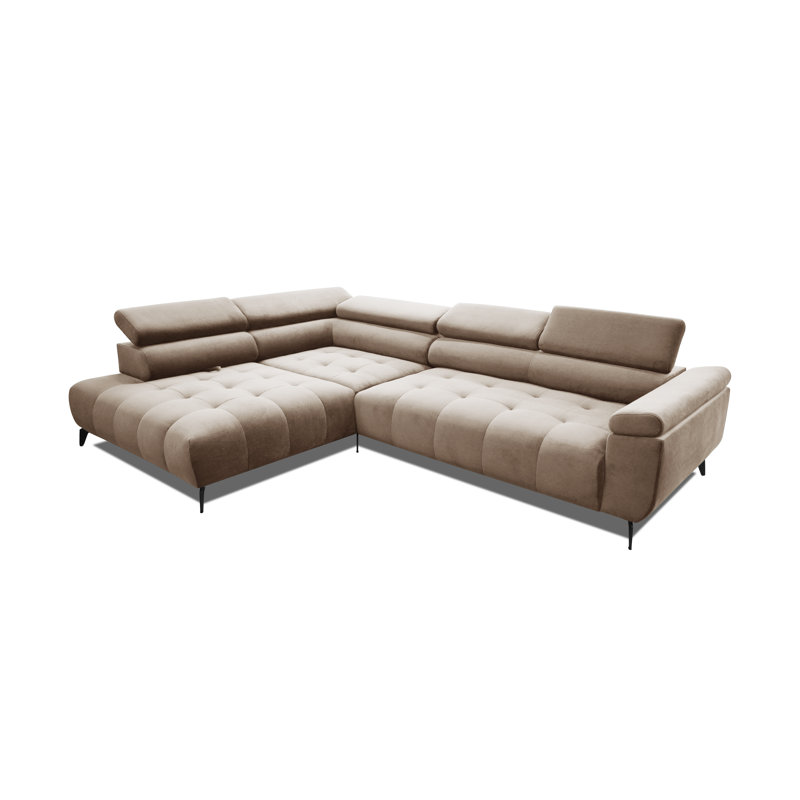 Temecia 3 Seater Corner Sofa , Beige, Left Hand Facing