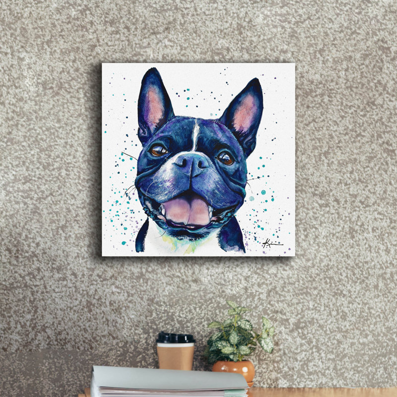 Art mural sur toile Winston Porter «Rainbow Dogs Boston Terrier» par Lindsay Kivi, H 18 po x l 18 po x P 0,75 po