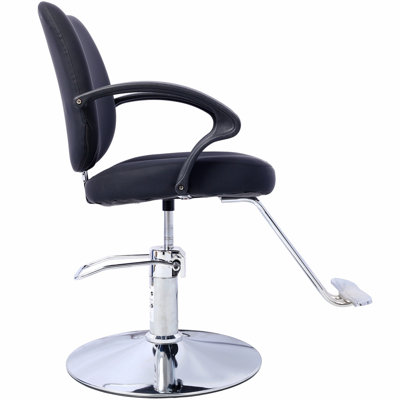Fauteuil de coiffure robuste avec pompe hydraulique, fauteuil de barbier et shampoing, pour coiffeurs et coiffeuses (hommes et femmes), avec cape de barbier (noir)
