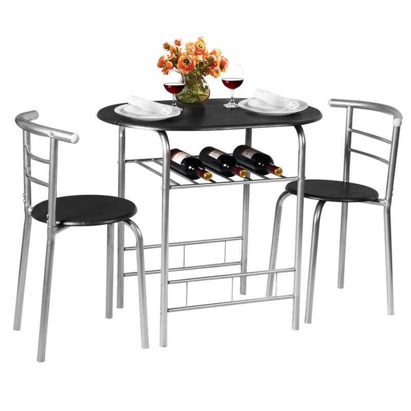 Glenhaven Dining Set, Black/Silver