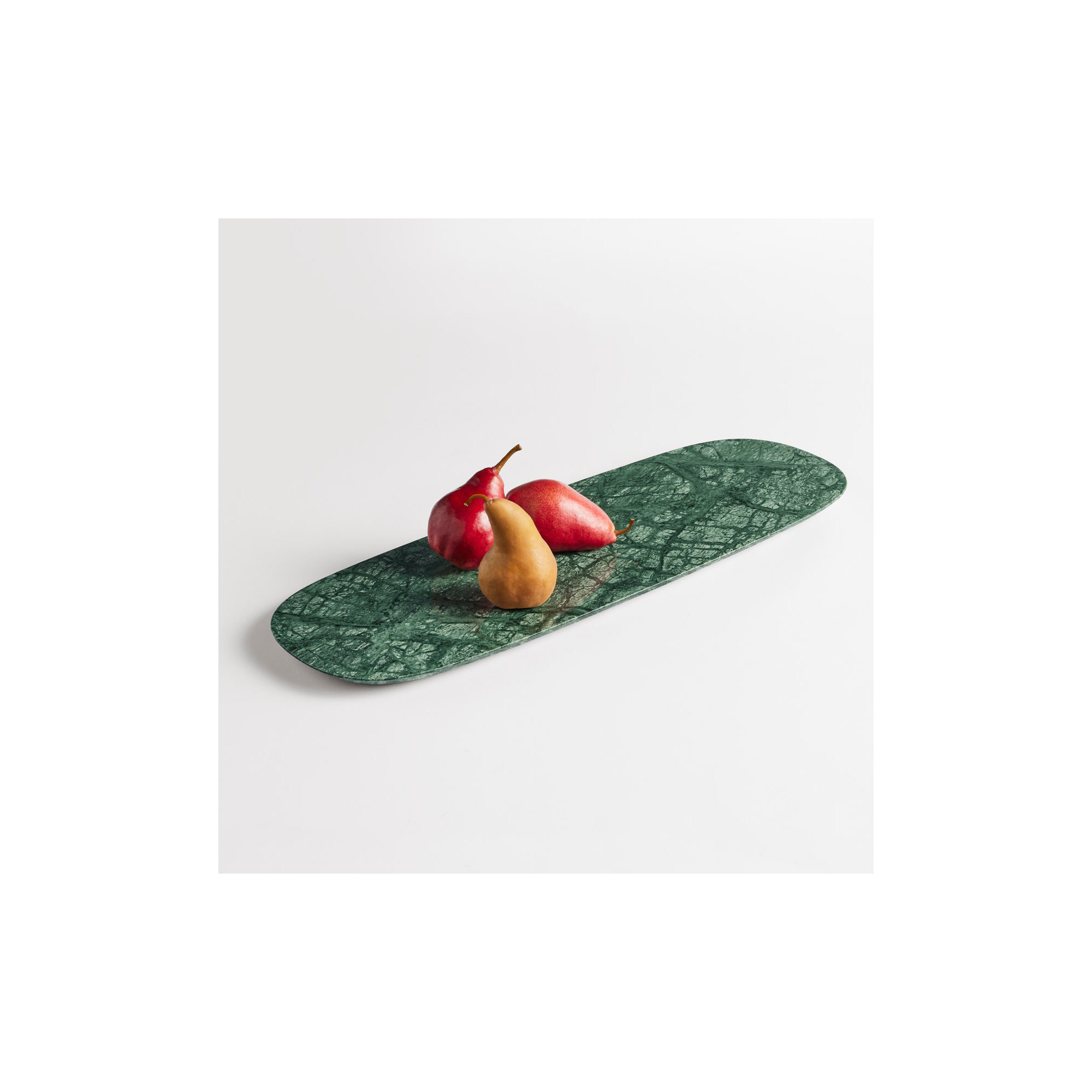 Delicious Modern Marble Tray - Set of 1, 1" H x 26" W x 9" D, Green Marble