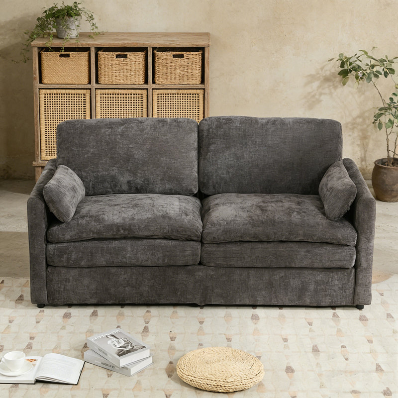 Causeuse rembourrée avec coussin moelleux, Dark Grey