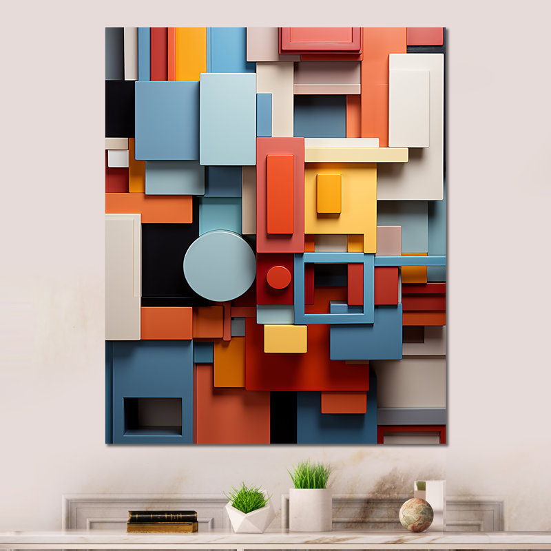 " Multicolor Essential Geometry Forms ", 20" H x 12" W x 1" D