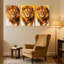 Animaux, lion, aquarelle, ensemble de 3 impressions sur toile