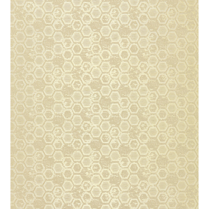 Hexagon Inspiration Fabric Geometric Wallpaper Roll, Chamomille