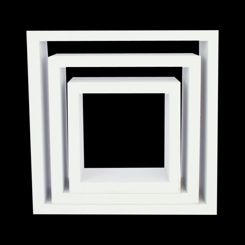 Jakeara 3 Piece Square Floating Shelf, White