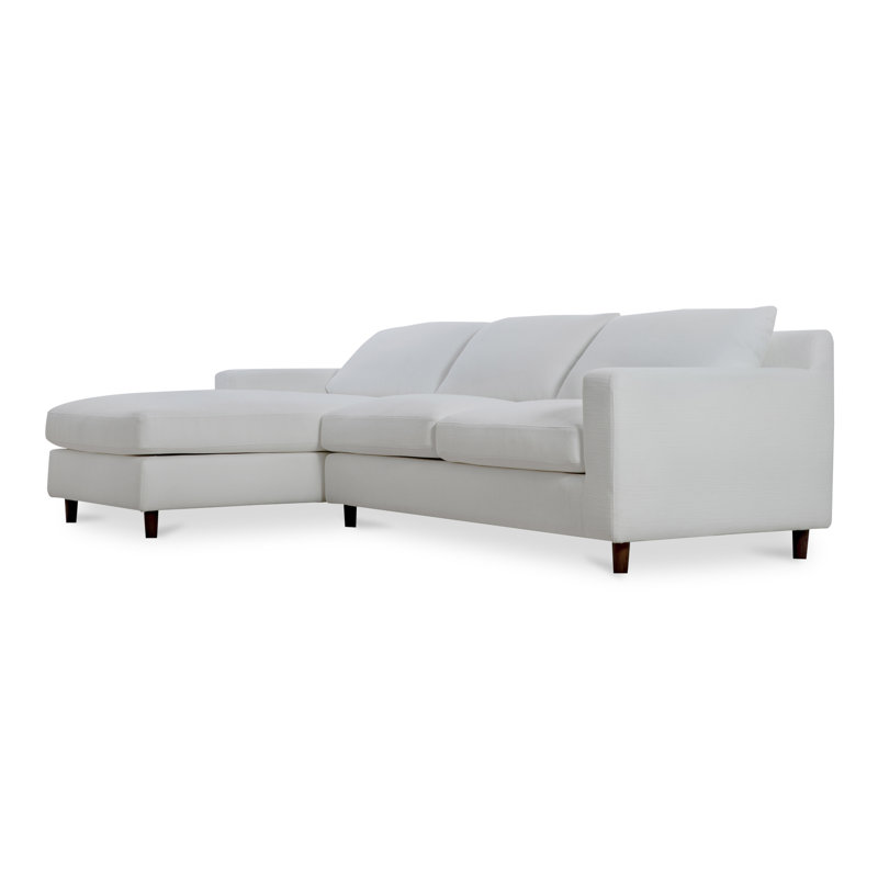 Alania Sectional, White Crypton® Chenille, Left Hand Facing