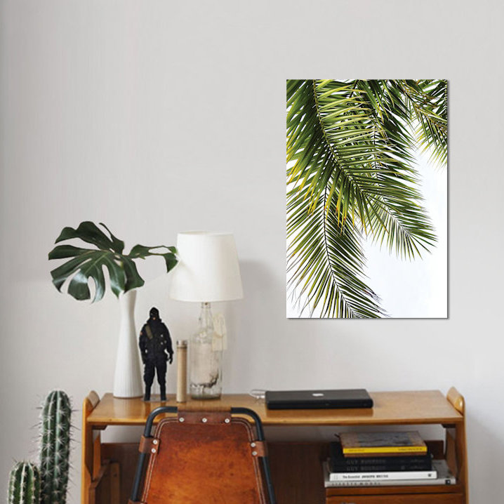 «Palm Leaves», impression sur toile, H 12 po x l 8 po x P 0,75 po, Toile tendue