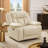 Hem Power Reclining Chair W LED And USB Ports, Beige Faux Leather