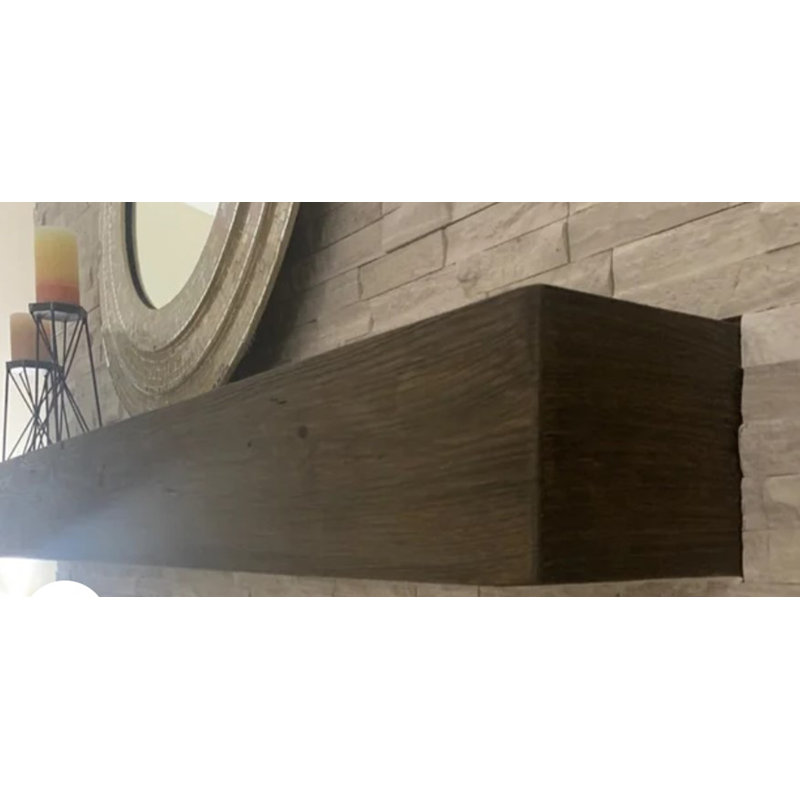 Midwood Hand Carved Rustic XL Fireplace Mantel Shelf, 8", 60", Rustic Walnut