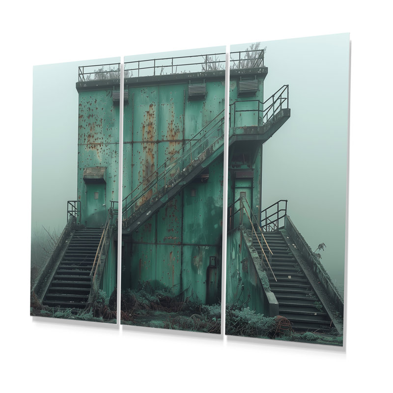 Monocrhome, ensemble d'art mural gris et vert, Métal métal, H 28 po x l 36 po x P 1 po