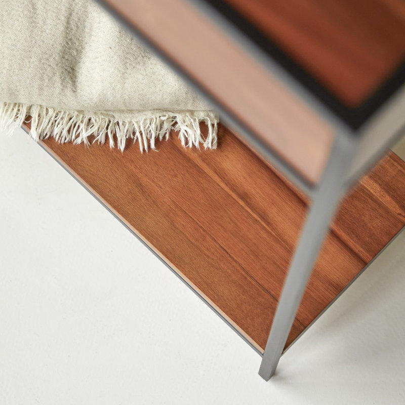 Agra 39.37'' Solid Wood Top Console Table