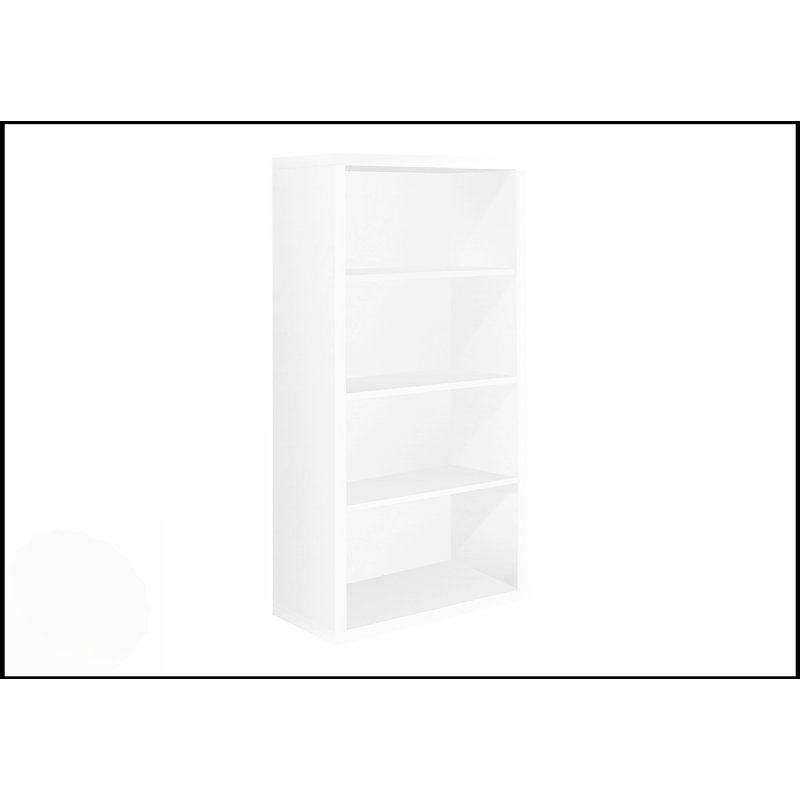 Contemporary 5-Tier Bookshelf With Adjustable Shelves, Ideal For Modern Office And Bedroom Storage And Display., White