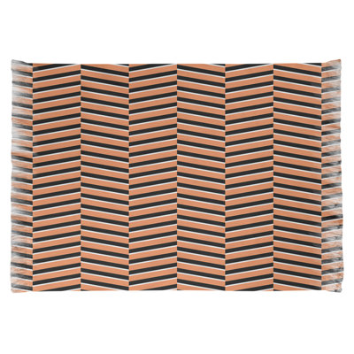 Tapis orange à rayures fracturées