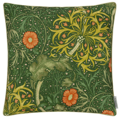 Seaweed Indoor / Outdoor Floral Square Throw Cushion