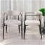 Ensemble de 2 chaises d'appoint Jaramillo en lin beige et finition noire