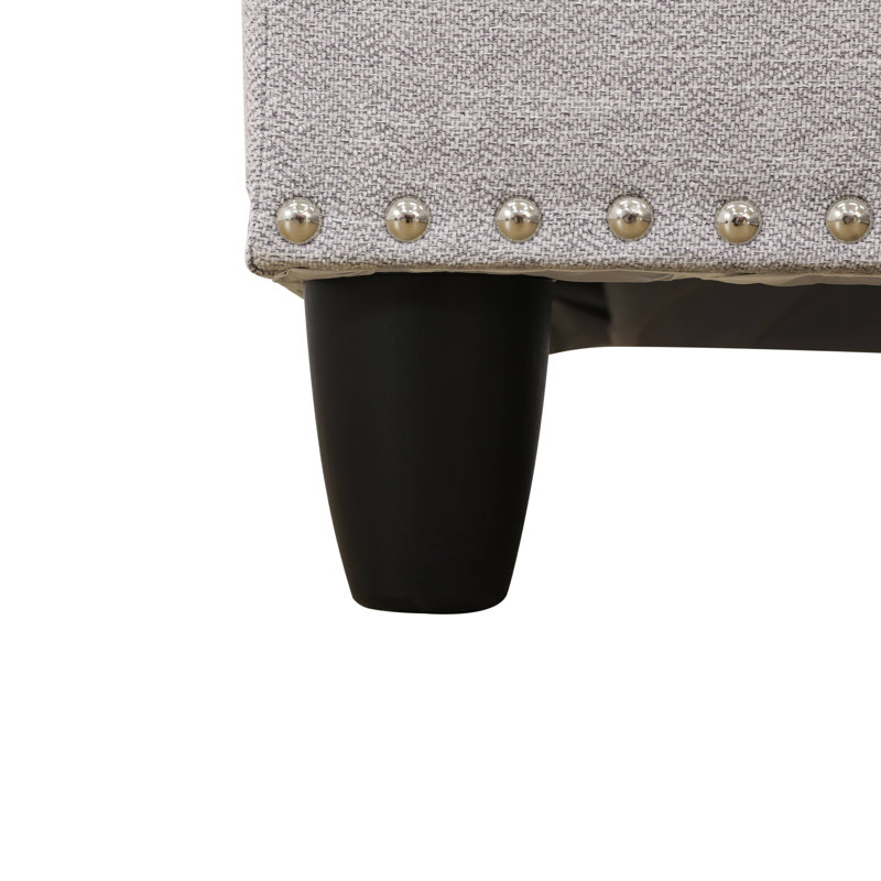 Ensemble de canapé modulaire en flanelle 2 pièces Nova gris, Microfibre / microsuède blanc, Orienté à gauche (vu de face)