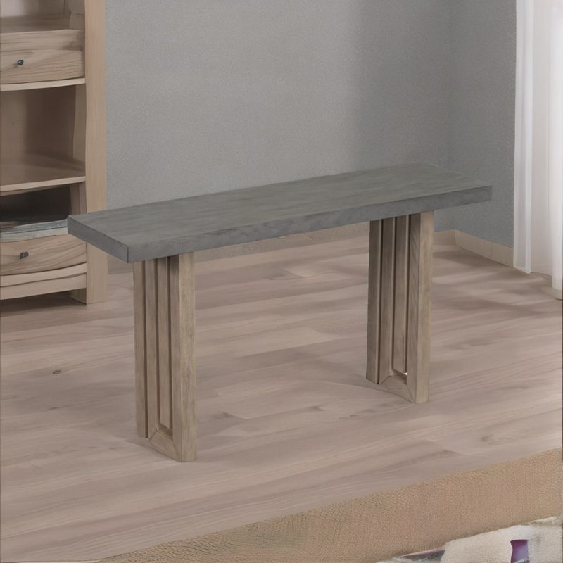 Wooden 59" Distressed Narrow Console Table, Gray