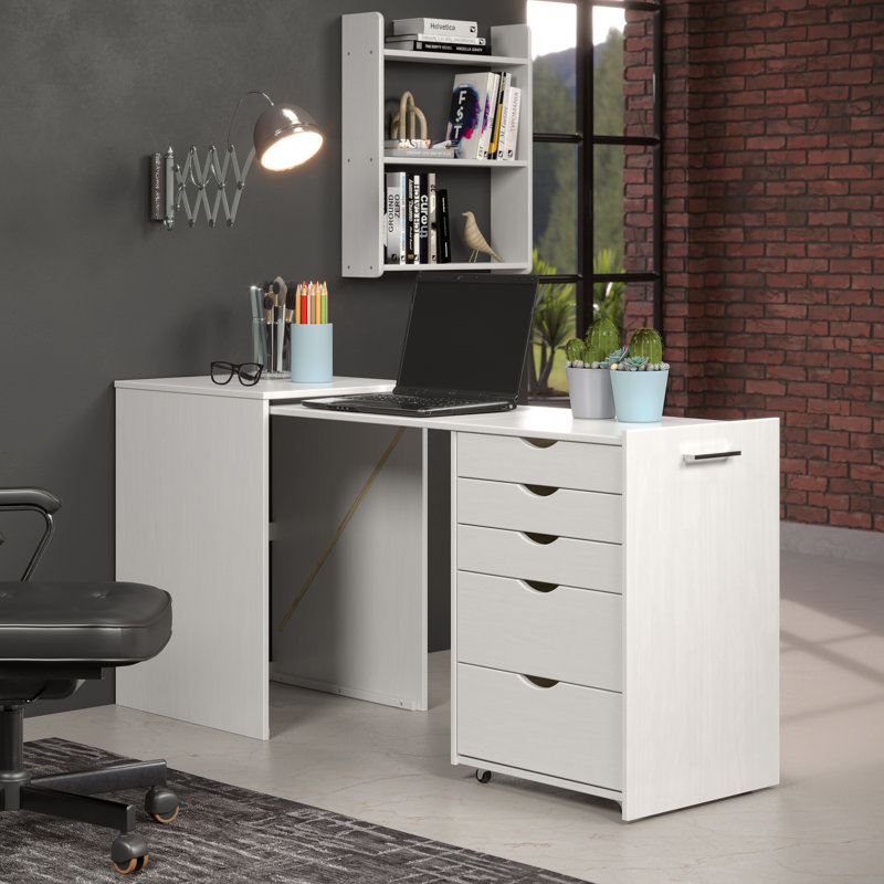Ebern Designs Keritza 65'' Solid Wood Writing Desk