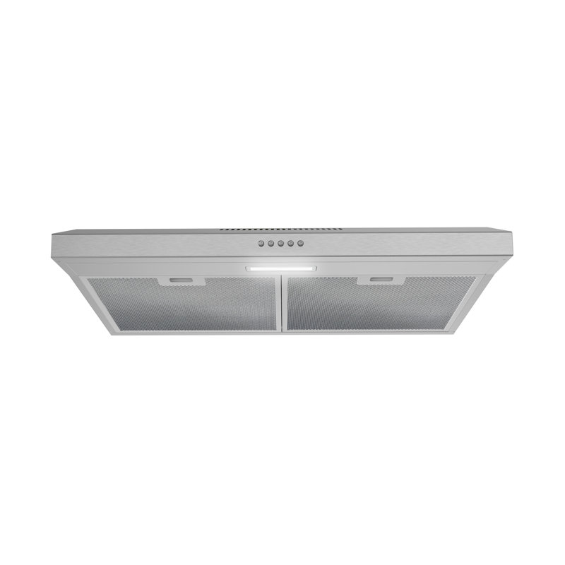 Streamline 30 In. T-3007-1-CL Scafati Convertible Undermount 80 CFM Range Hood In Brushed Stainless Steel With Mesh Filters, Push Button Control, LED Light