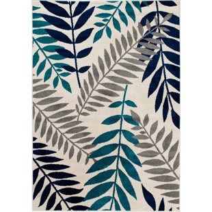 Tecopa Kashton 7'10" x 9'10" White/Blue Area Rug