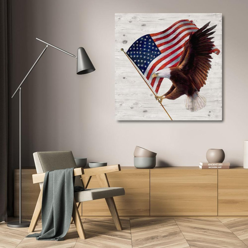 Ophelia & Co., Manning, Ruane, art sur toile tendue sous le titre: Aigle patriotique, H 20 po x l 20 po