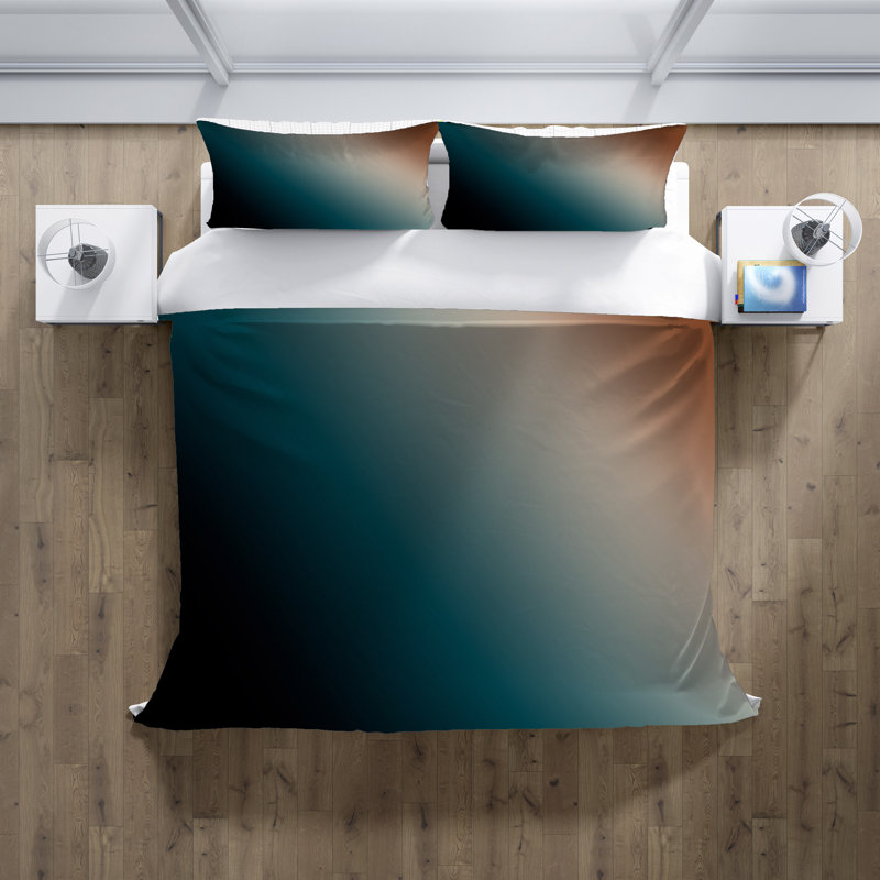 Polyester Ombre Duvet Cover, King Duvet Cover + 2 King Shams