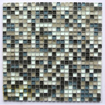 Petite 0.38" x 12" Glass Grid Mosaic Tile