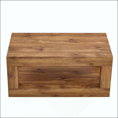 2-Tier Rectangular Coffee Table, MDF Living Room Center Table with Open Storage Shelf, Stable Durable Easy Assembly