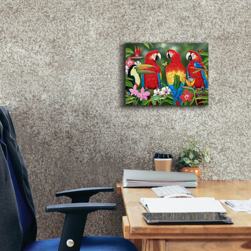 «Tropical Friends» par William Vanderdasson, H 12 po x l 16 po x P 0,75 po