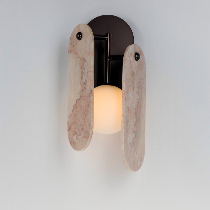 Megalith 1 - Light Armed Sconce, Brushed Bronze/Rose Jade