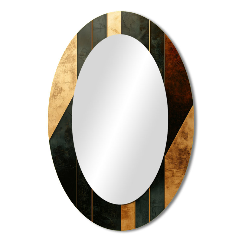 Miroir mural géométrique noyer, 36 po x 24 po