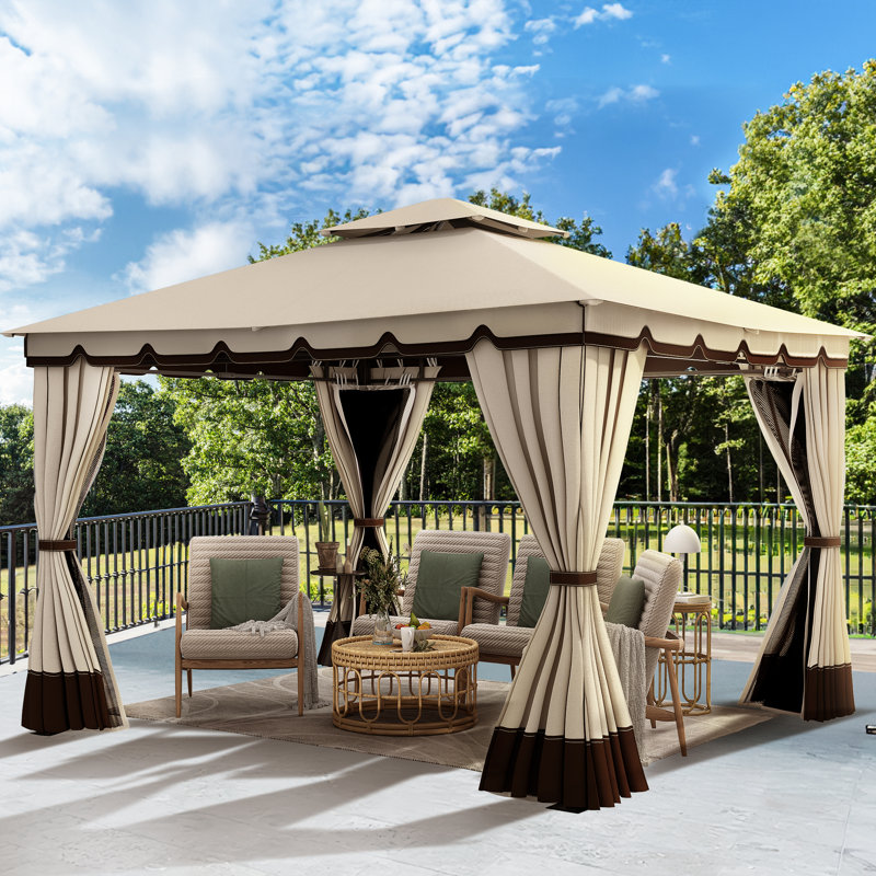 10 pi. L 12 pi. D Pavillon de jardin en acier, 12 pi. L 10 pi. D