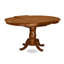 Ensemble de table de salle à manger 5 pièces moderne comprenant une table ovale en bois avec rallonge papillon et 4 chaises de salle à manger en lin, brun selle-132489376-132489377